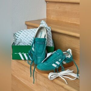 NWT Sporty & Rich x adidas Handball Spezial Green Teal Suede Sneakers US W6